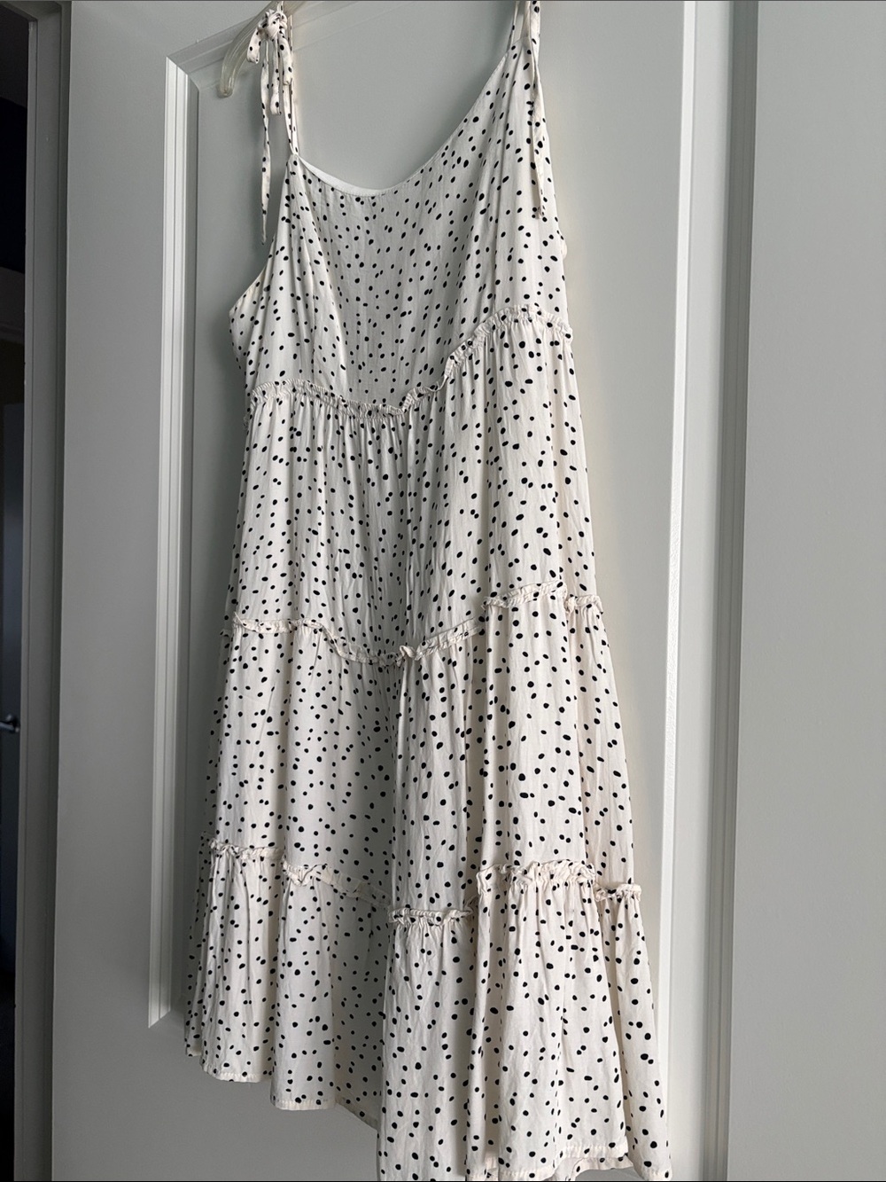 Altar'd State Cream Mini Dress with Black Polka Dots